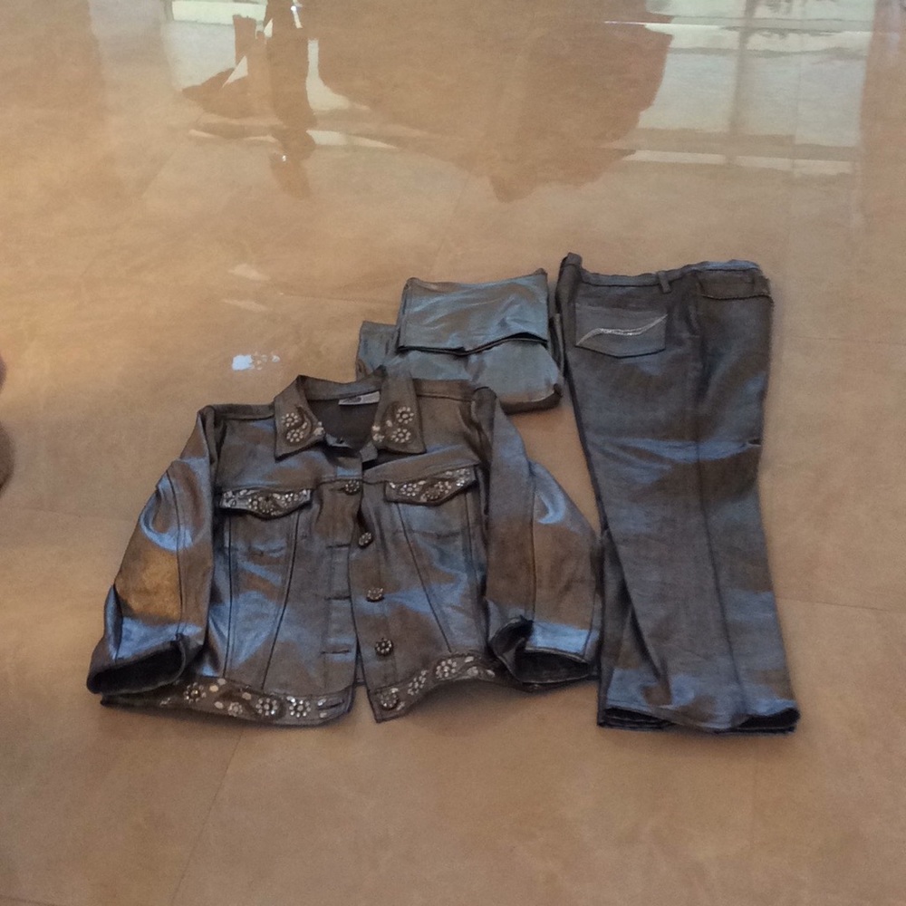 Three piece ornate jean set